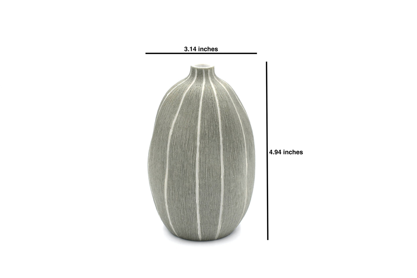 Art Floral Trading LLC - 1414GREY17 GUGU SAG L - GREY 17 Porcelain bud vase