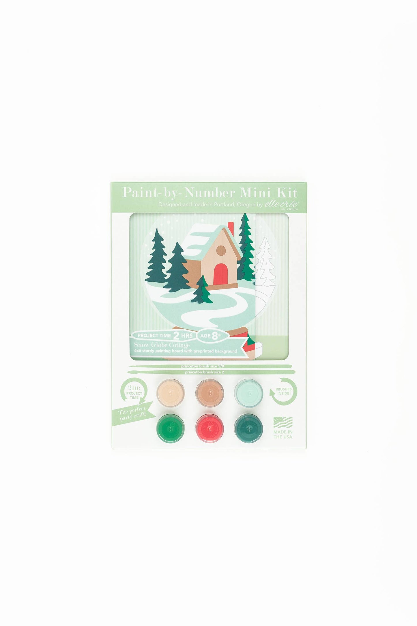 Snow Globe Cottage MINI Paint-by-Number Kit