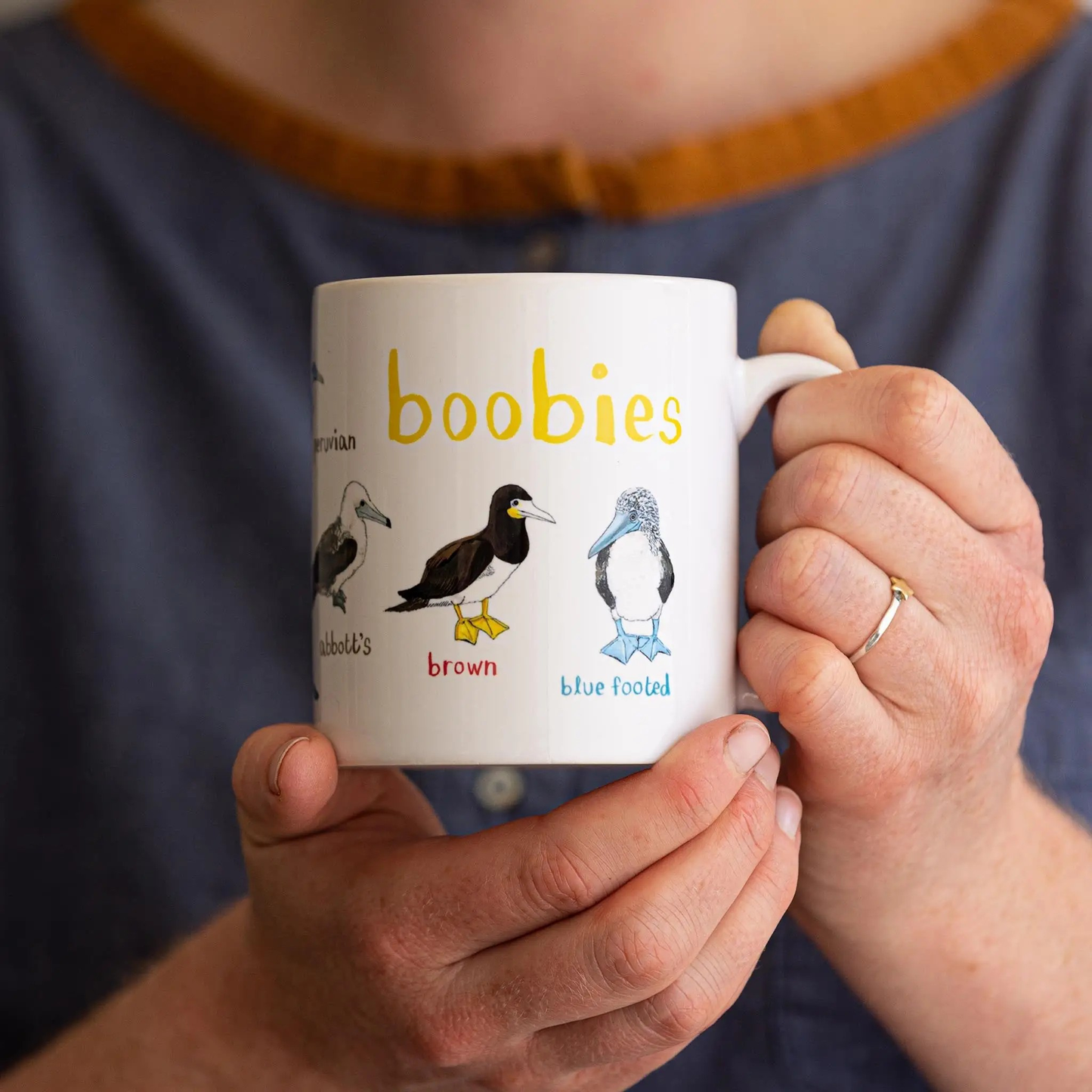 Fly Paper Products - Boobies Bird Pun- Fowl Language Ceramic Coffee Tea Mug