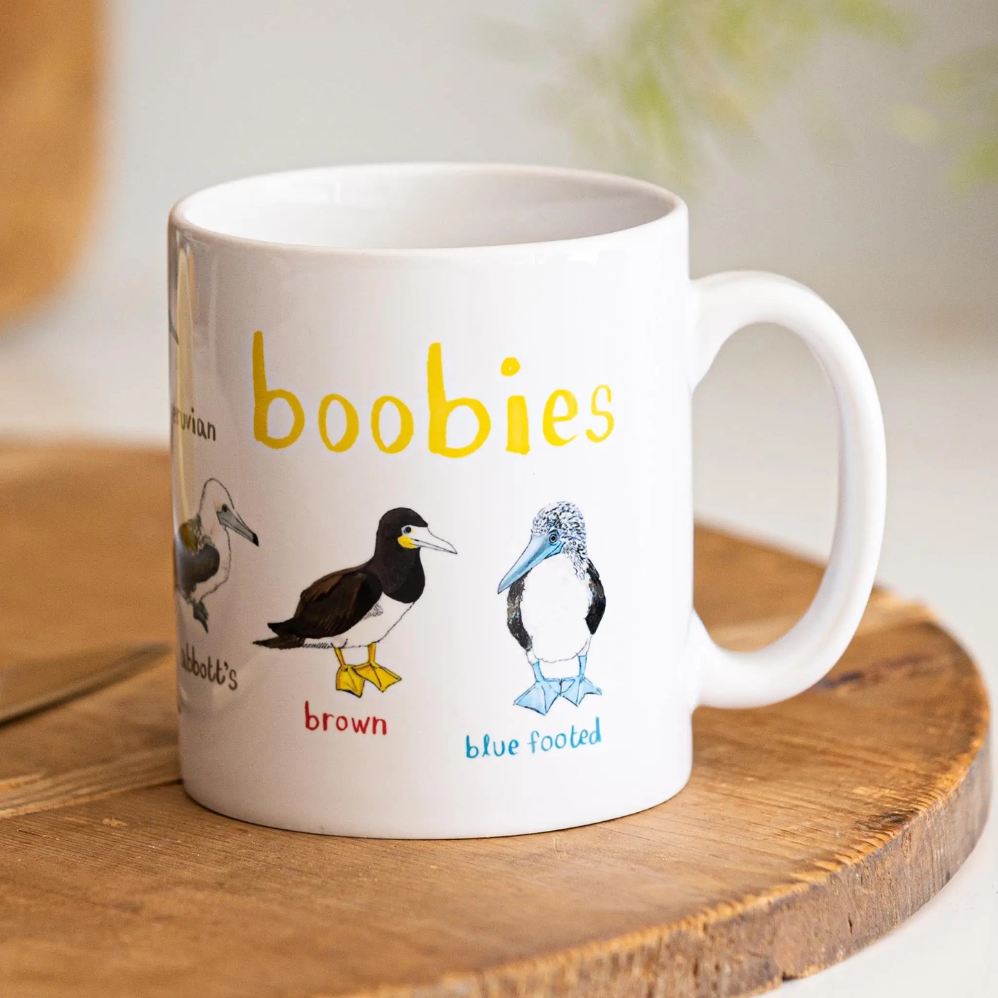 Fly Paper Products - Boobies Bird Pun- Fowl Language Ceramic Coffee Tea Mug
