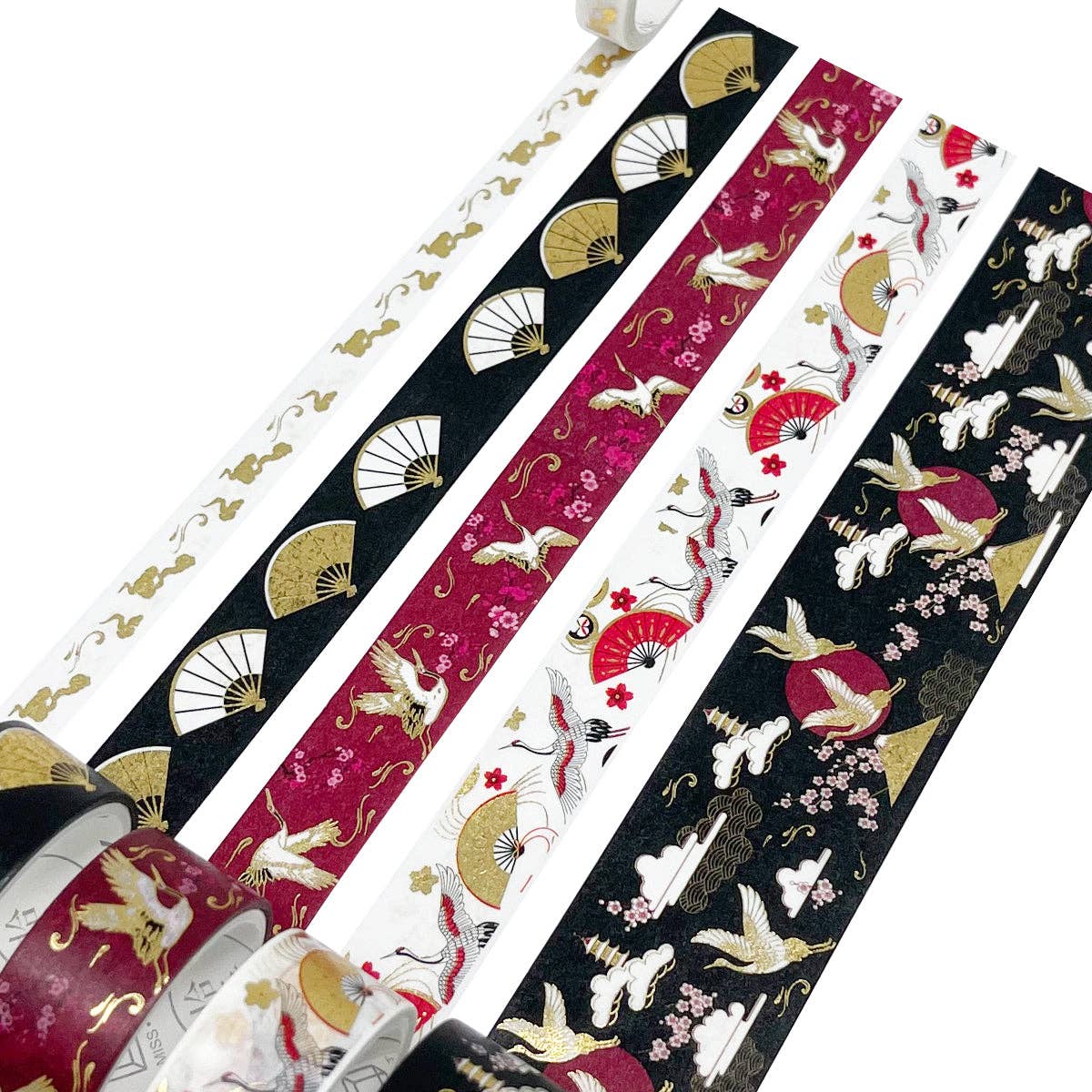 Wrapables.com - Wrapables Gold Foil Washi Tape in Gift Box Set for DIY Arts: Festive Cranes