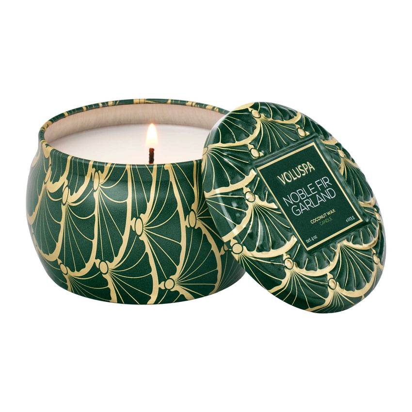 Noble Fir Garland - Voluspa Coconut Wax Candle Mini Tin