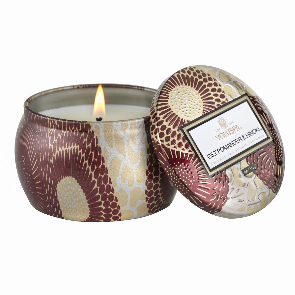 Gilt Pomander & Hinoki - Voluspa Mini Tin Candle