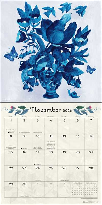 Simon & Schuster - Flora & Fauna 2026 Wall Calendar by Malin  Gyllensvaan: Calendar; 24 pages / English