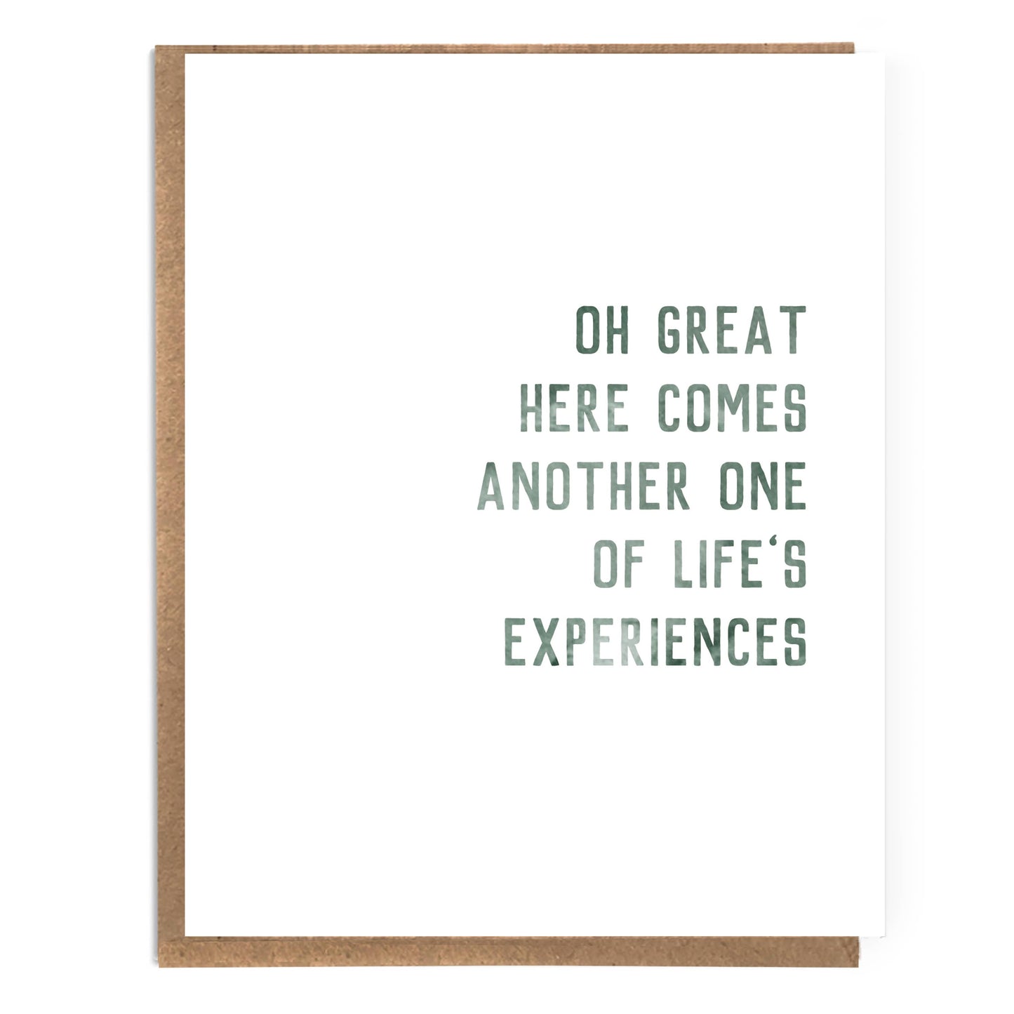 A Zillion Dollars - Oh Great Here Comes Another One Of Life's Experiences: Card