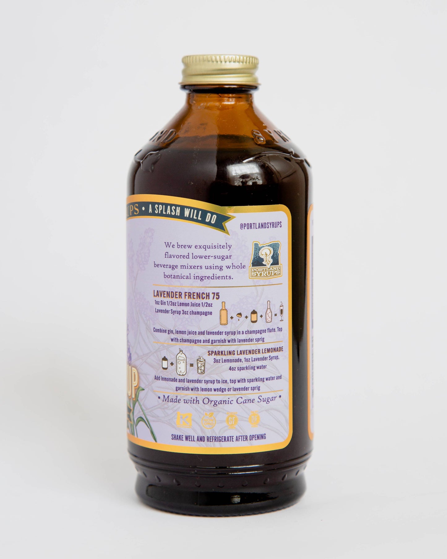 Portland Syrups - Lavender Syrup 12oz - cocktail / mocktail beverage mixer