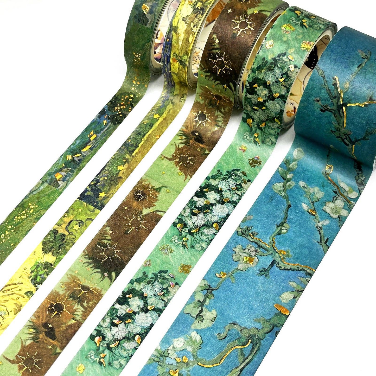 Wrapables.com - Wrapables Decorative Gold Foil Washi Tape Box Set for Arts & Crafts, Scrapbooking, Stationery, Diary (10 Rolls): Midnight