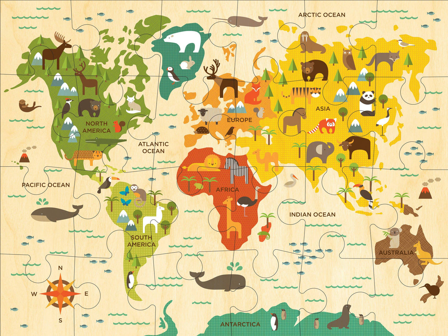 Our World Map 24-Piece Floor Puzzle