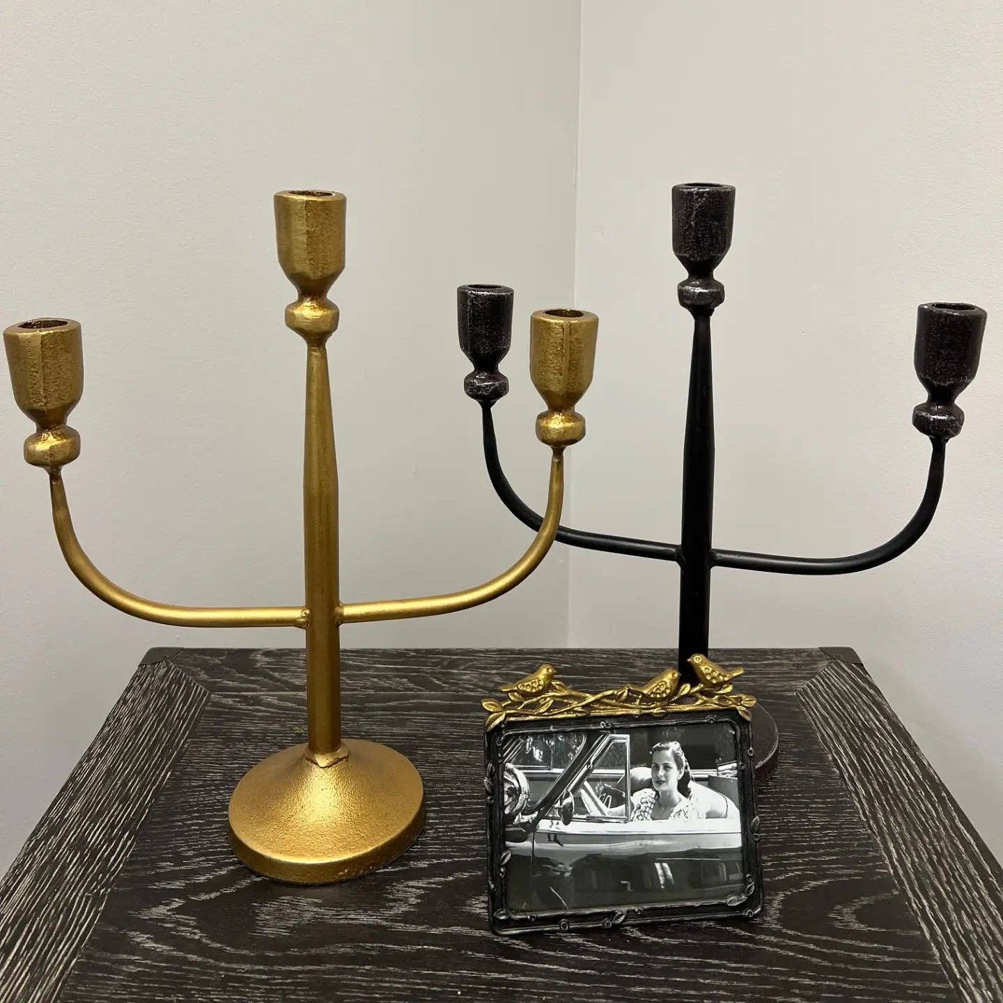 Vagabond Vintage - VINTAGE STYLE CANDELABRA: Gold