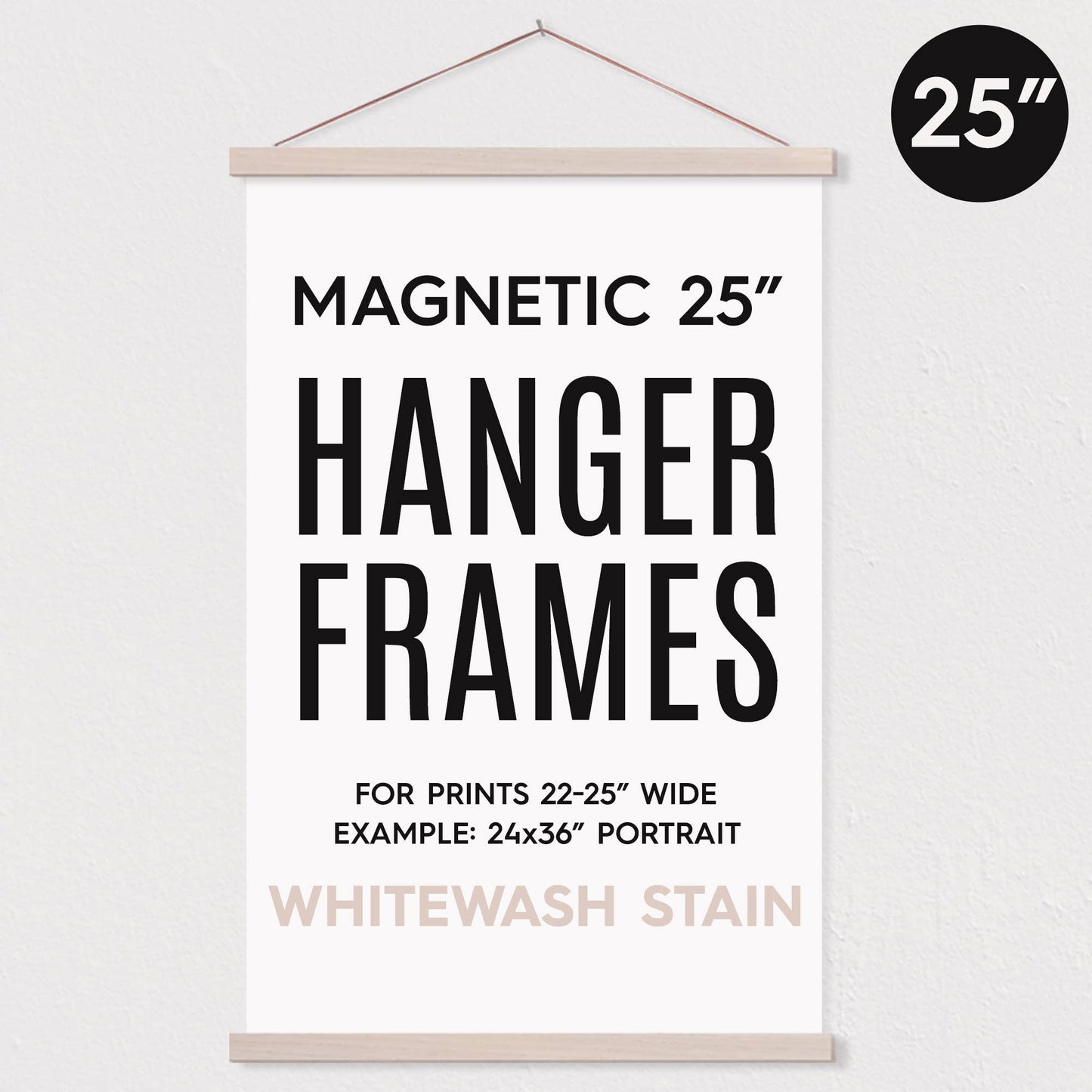 Hanger Frames - 25" MAGNETIC Poster Hanger Frame for 24x36" Portrait Print: Aged Oak Stain