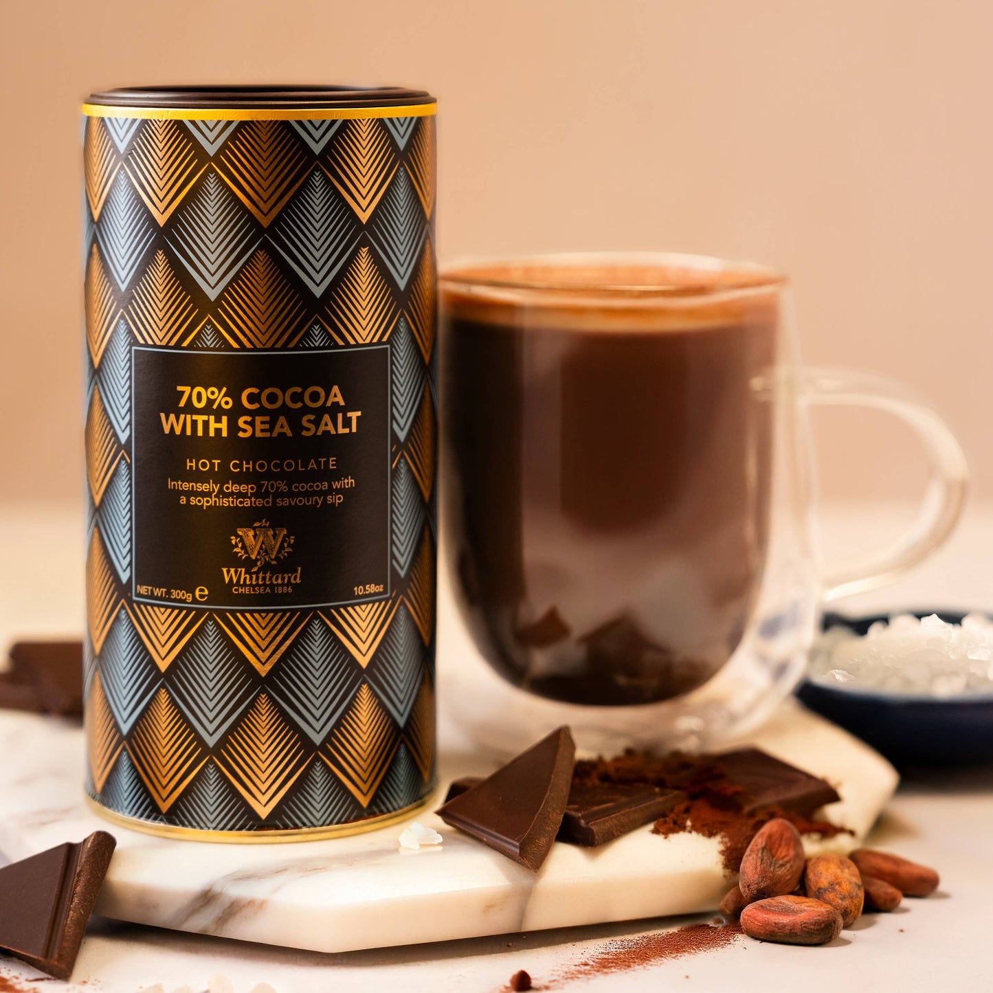 Whittard of Chelsea - 70% Cocoa with Sea Salt Hot Chocolate 300g/10.58oz