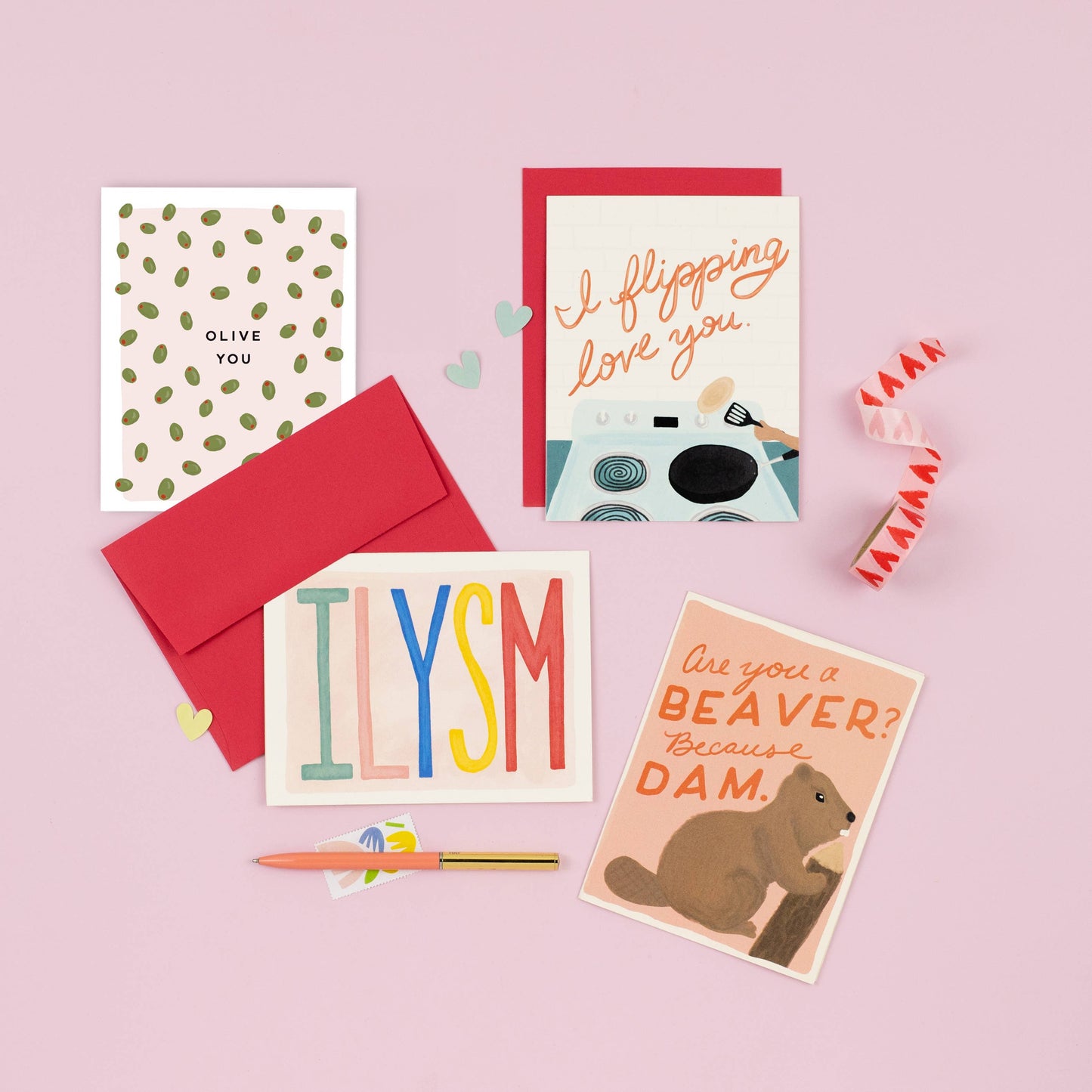 Slightly Stationery - Olive You Card | I Love You Card