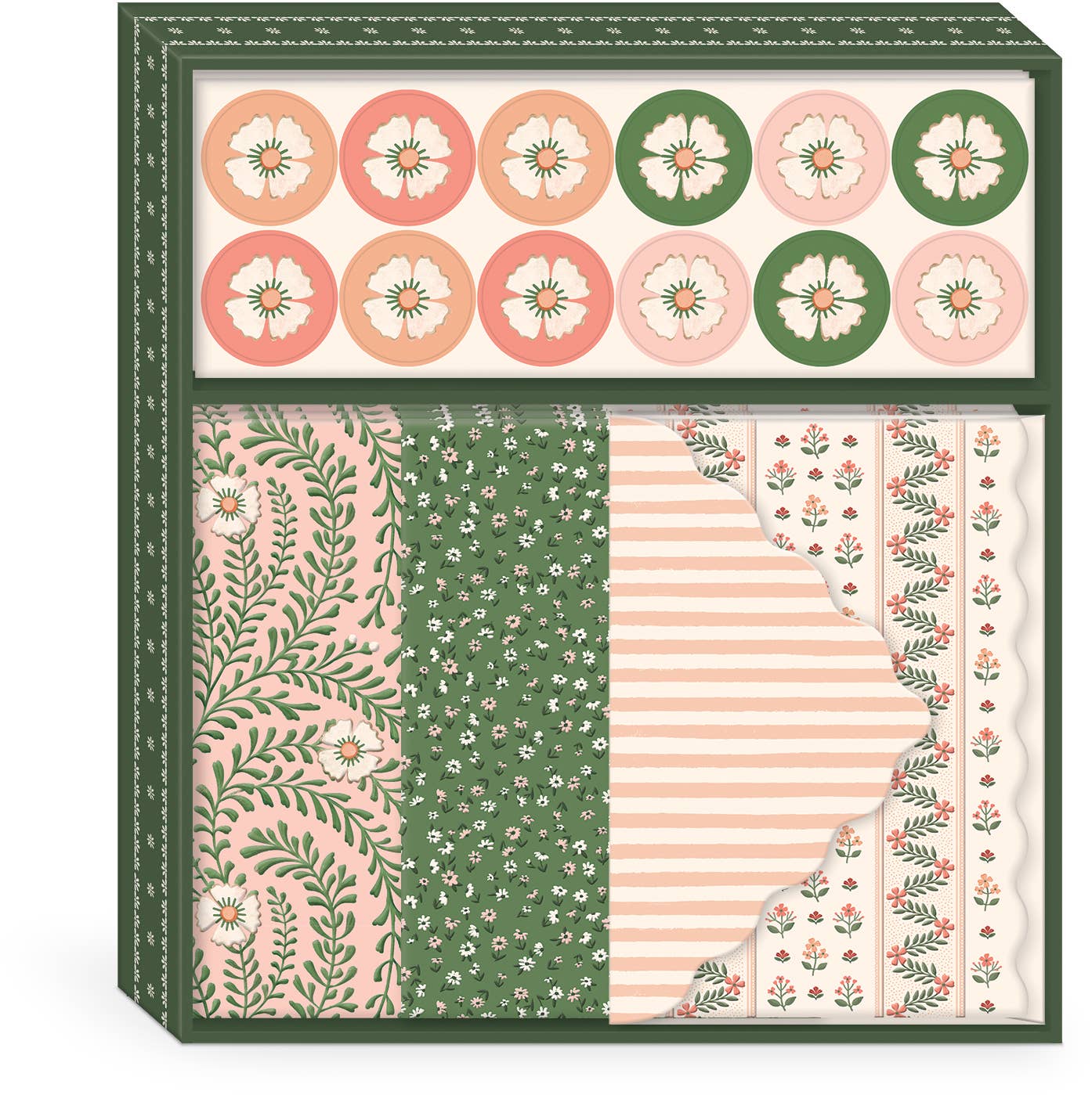 Lady Jayne - Pink Green Floral Stationery Set