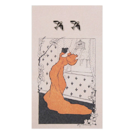 ZAD - Book Lovers Silver Bird Post Earrings