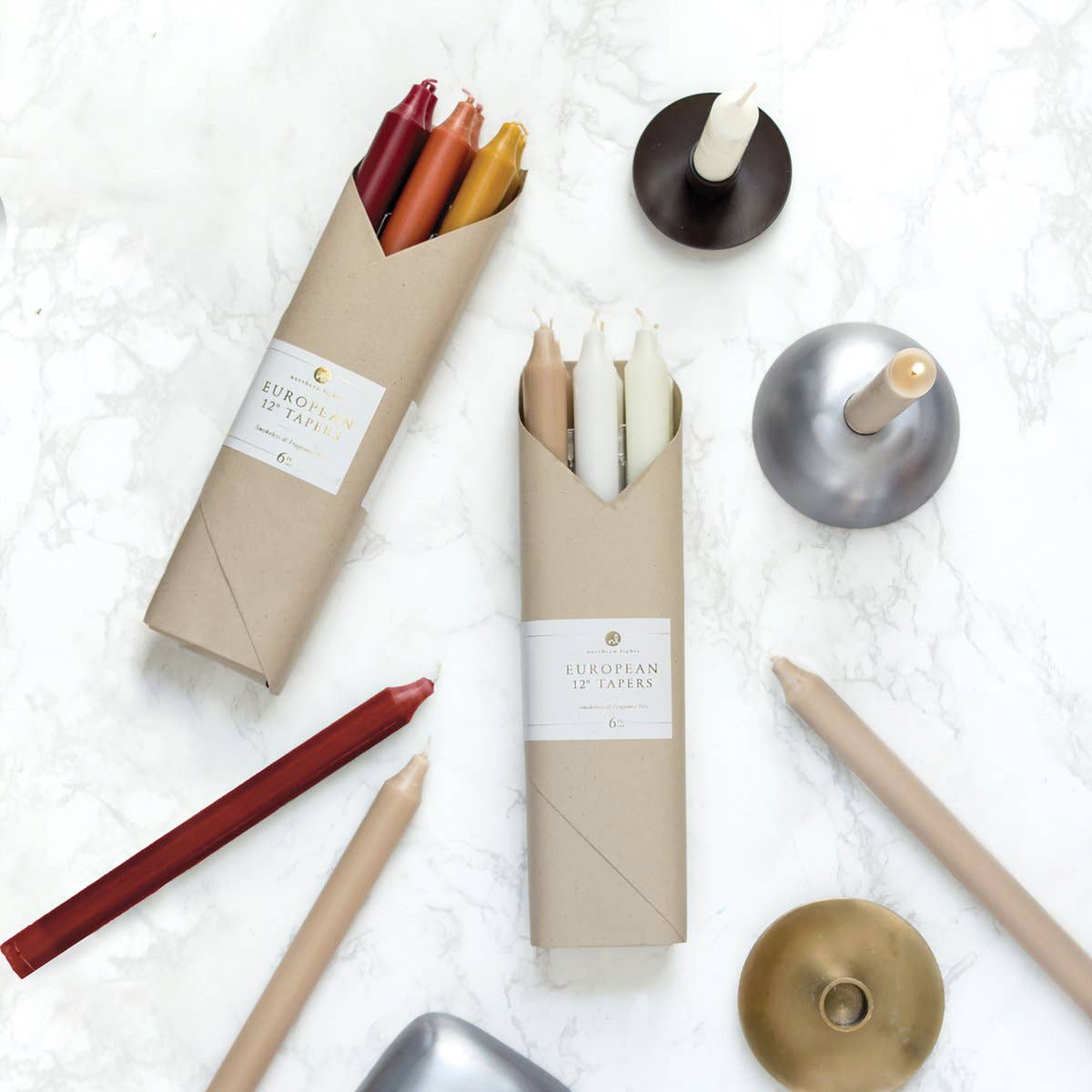 Northern Lights - 12" Tapers - 6pc Combo Pack - Linen Closet