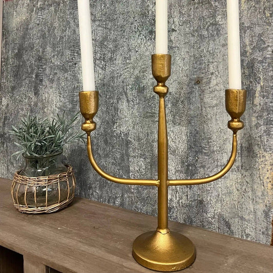 Vagabond Vintage - VINTAGE STYLE CANDELABRA: Gold