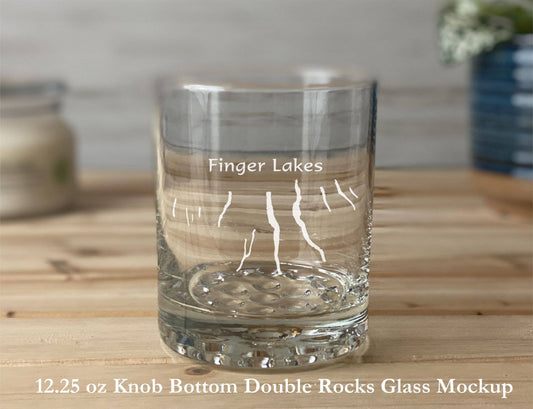 Adirondack Etching LLC - Finger Lakes New York  - Double Knob Rocks Glass