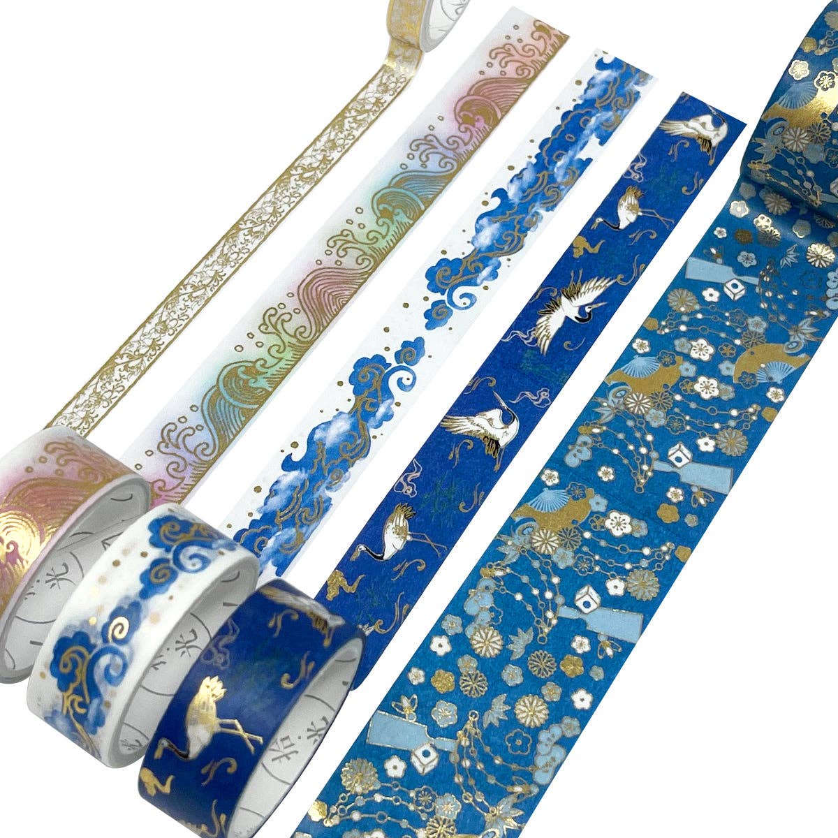 Wrapables.com - Wrapables Gold Foil Washi Tape in Gift Box Set for DIY Arts: Festive Cranes