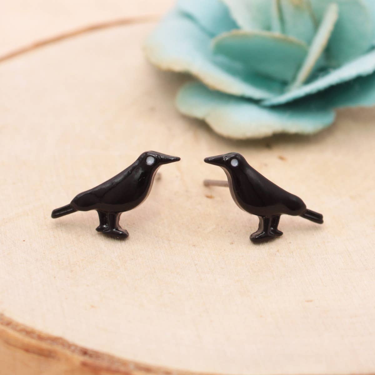 Literary Quotes Raven Post Earrings - ZAD