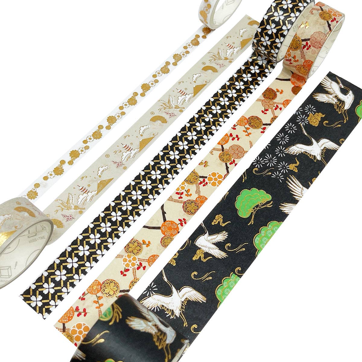 Wrapables.com - Wrapables Gold Foil Washi Tape in Gift Box Set for DIY Arts: Festive Cranes