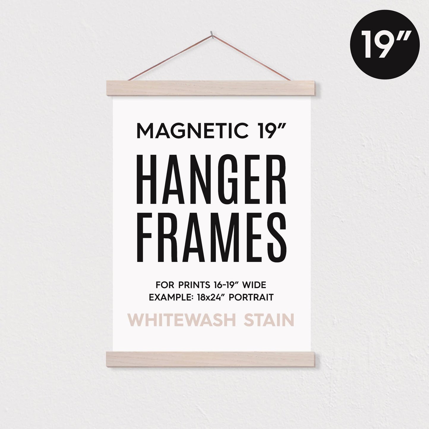 WHITEWASH - 18x24" Picture Frame (19 Inch Hanger Frames) Portrait