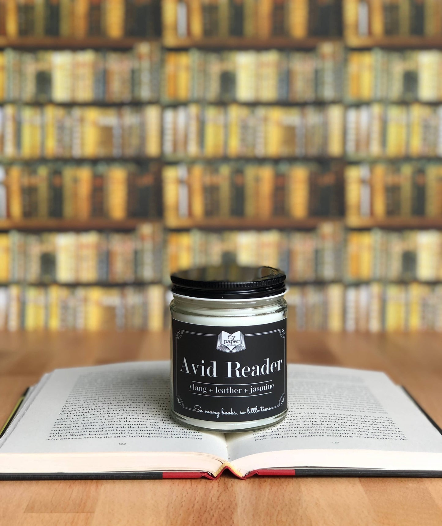 Fly Paper Products - Avid Reader 9oz Literary Glass Soy Candle