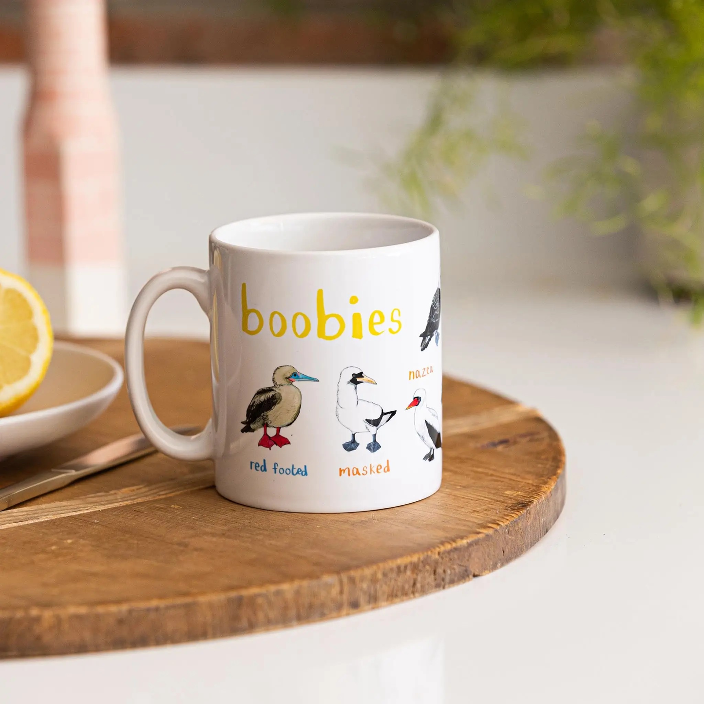 Fly Paper Products - Boobies Bird Pun- Fowl Language Ceramic Coffee Tea Mug