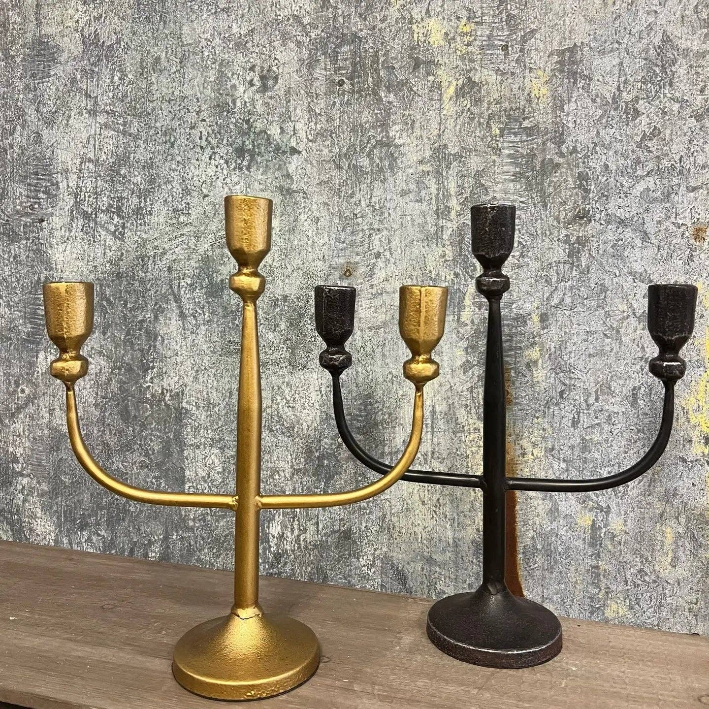 Vagabond Vintage - VINTAGE STYLE CANDELABRA: Gold