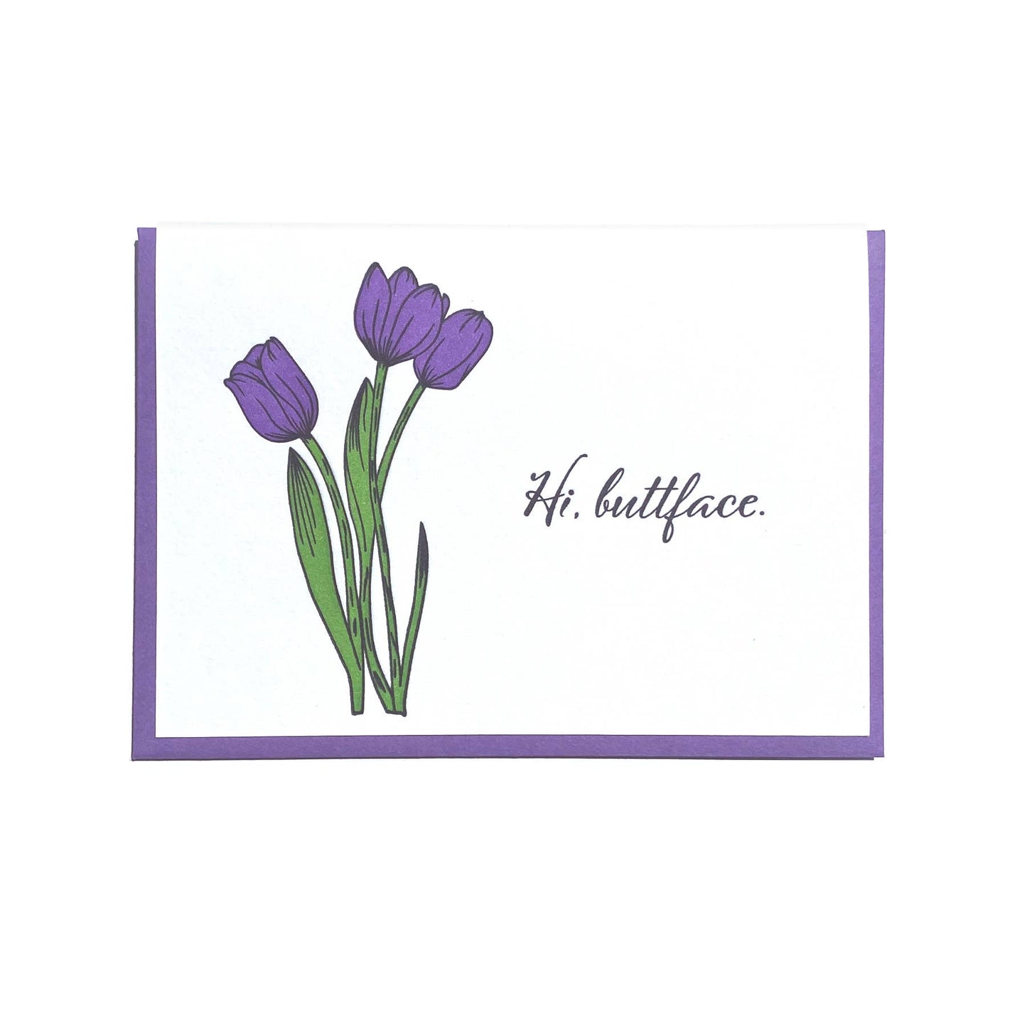Lady Pilot Letterpress - Buttface Flower Greeting Card