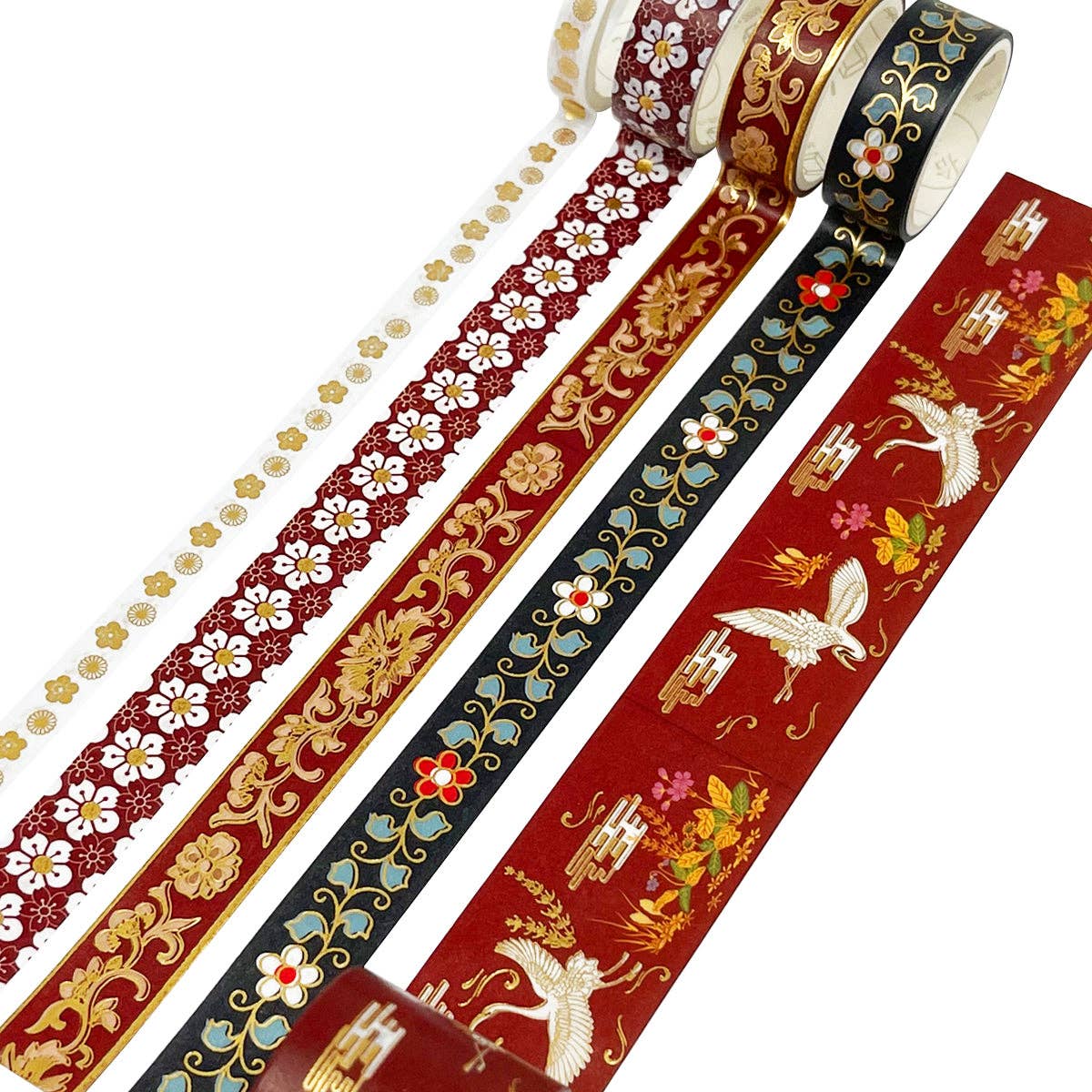 Wrapables.com - Wrapables Gold Foil Washi Tape in Gift Box Set for DIY Arts: Festive Cranes