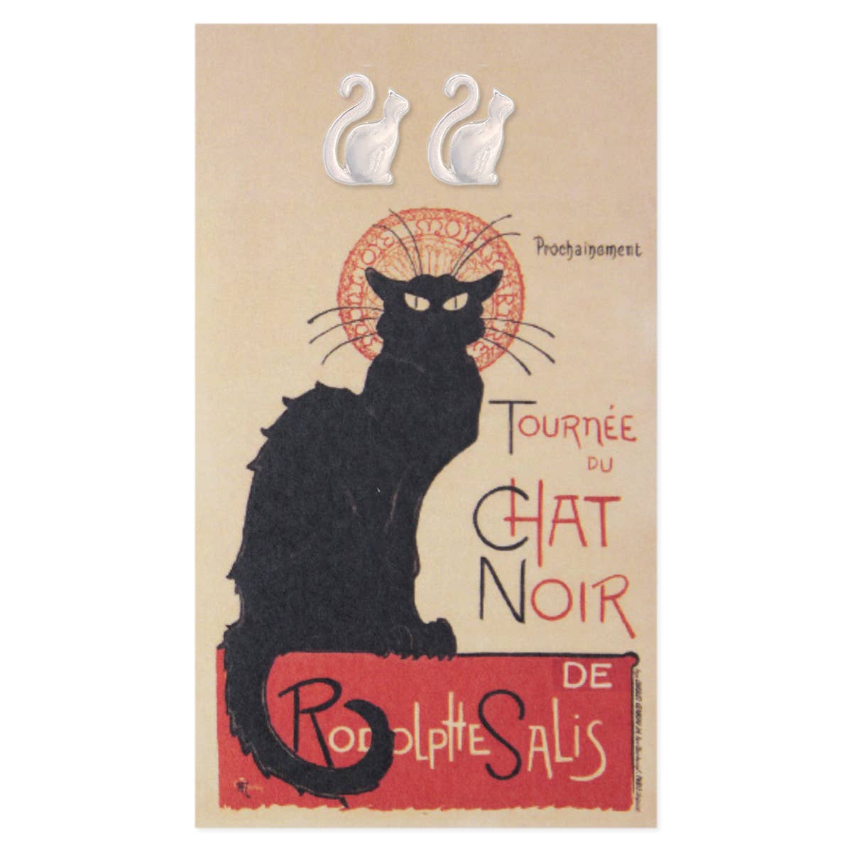 ZAD - Chat Noir Fine Art Silver Cat Post Earrings