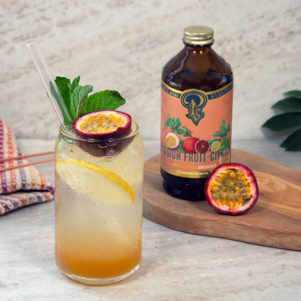 Portland Syrups - Passion Fruit Citrus Syrup 12oz - cocktail / mocktail mixer
