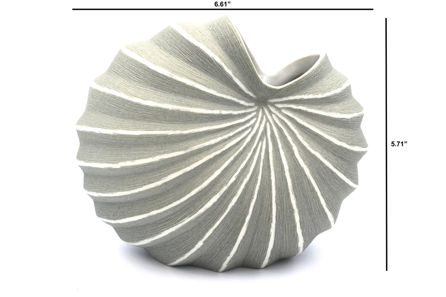 Art Floral Trading LLC - 1280GREY17 PALM S - GREY17 COCKLE Porcelain Ceramic Bud Vase