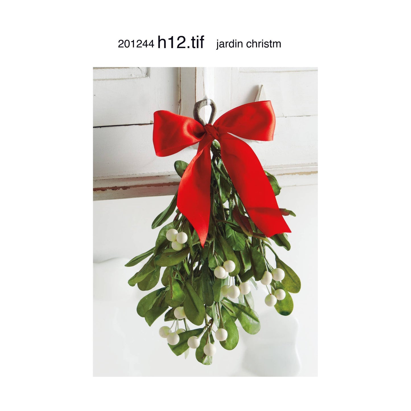 tag - Hanging Mistletoe Dark Green Paper Christmas