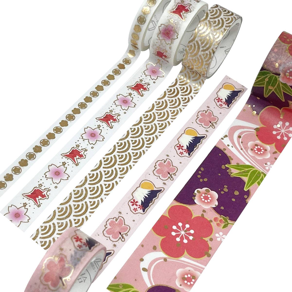 Wrapables.com - Wrapables Gold Foil Washi Tape in Gift Box Set for DIY Arts: Festive Cranes