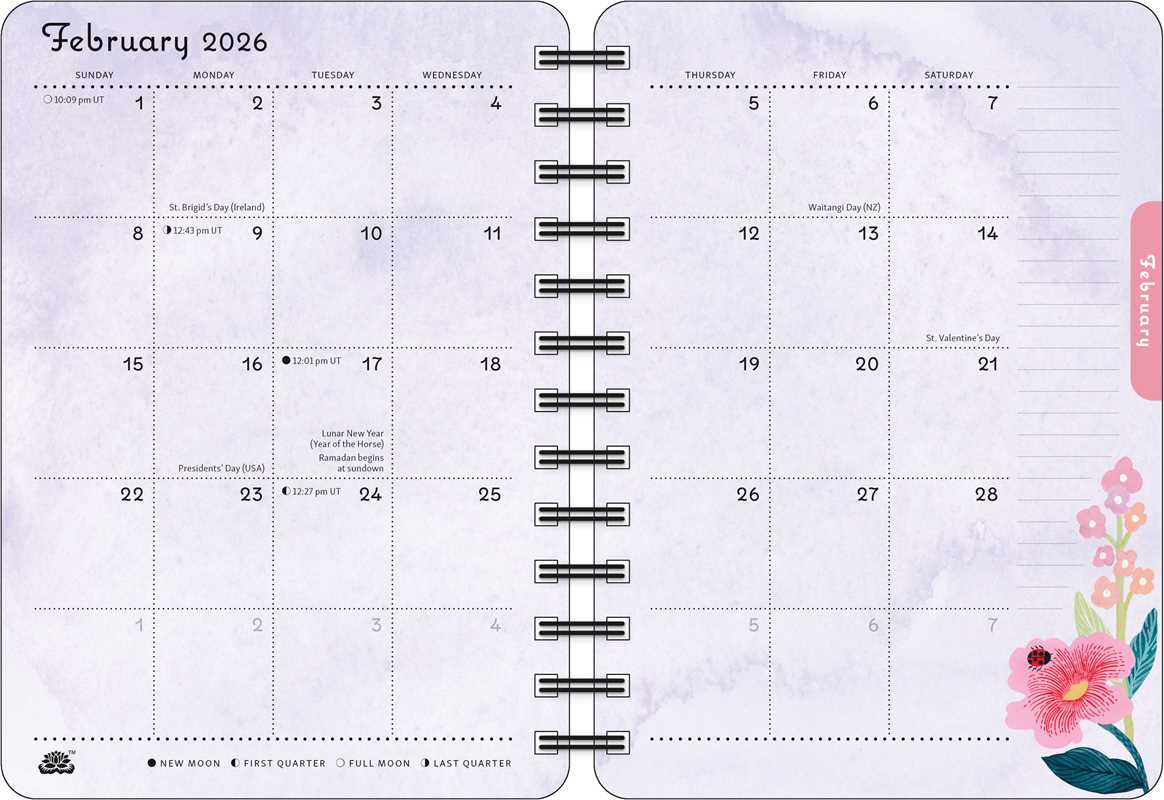 Flora & Fauna 2026 Weekly Planner Calendar by Malin  Gyllensvaan: Calendar; 224 pages / English