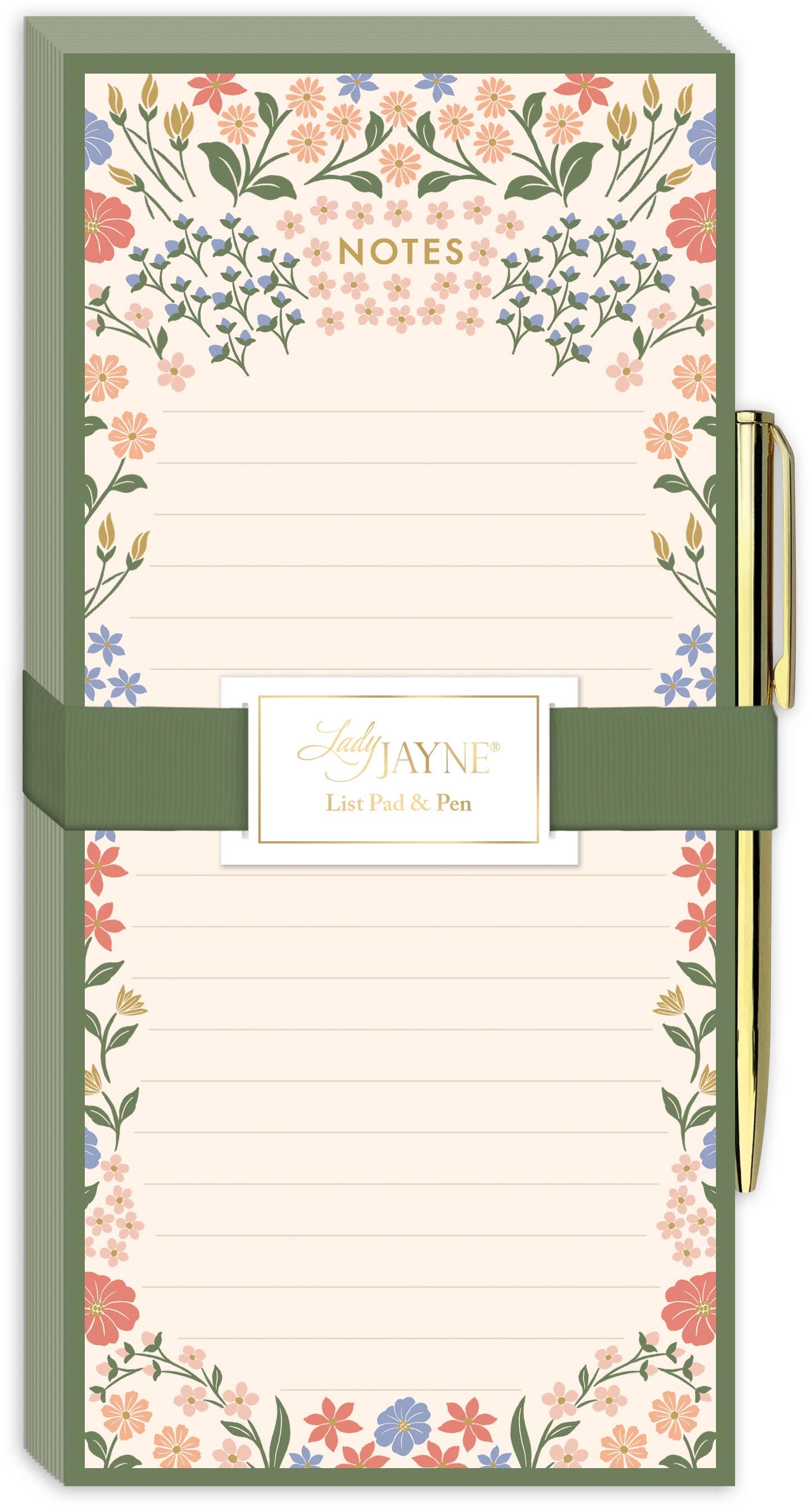 Lady Jayne - Ditsy Magnetic List Pad With Pen
