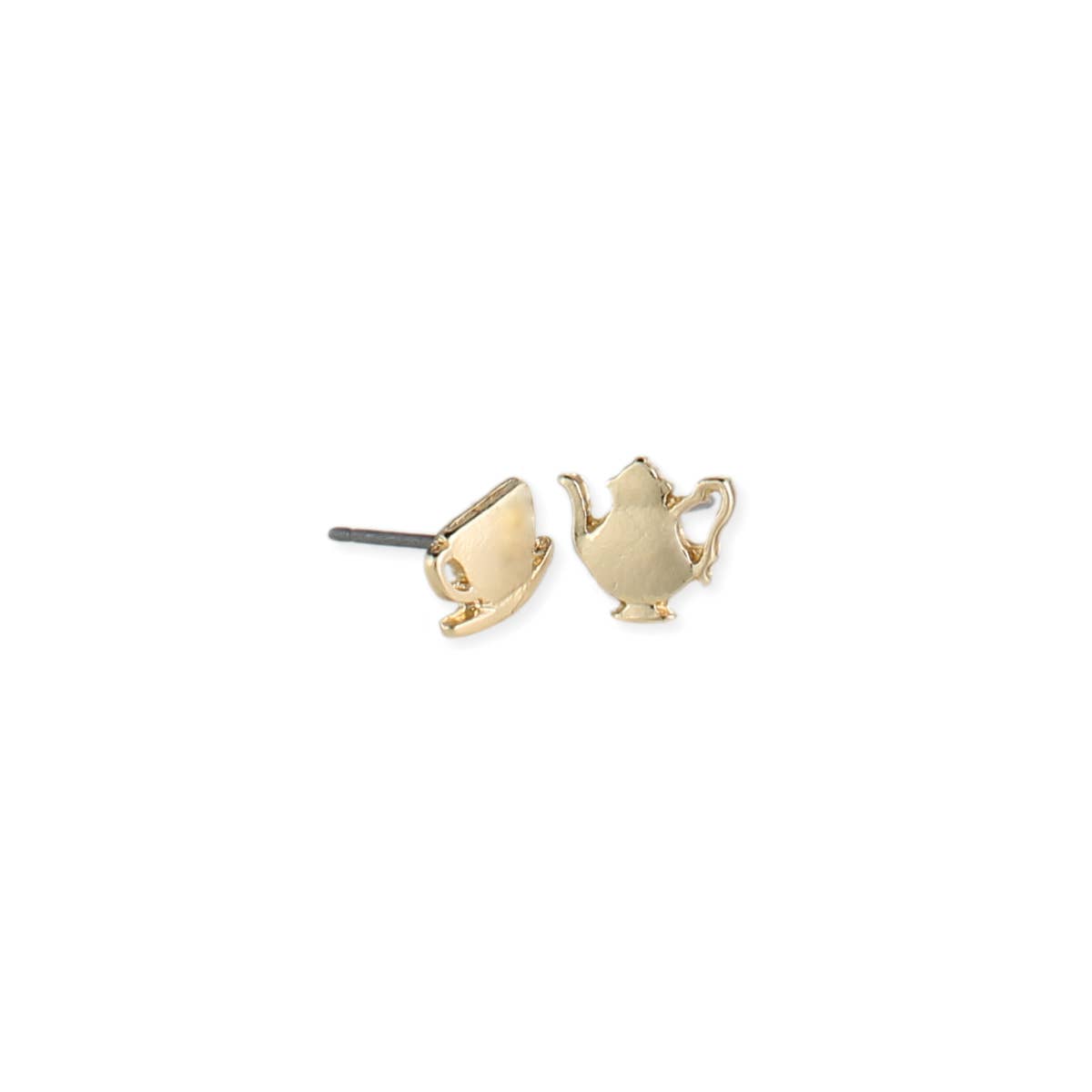 ZAD - Cup of Tea Fine Art Gold Post Earrings