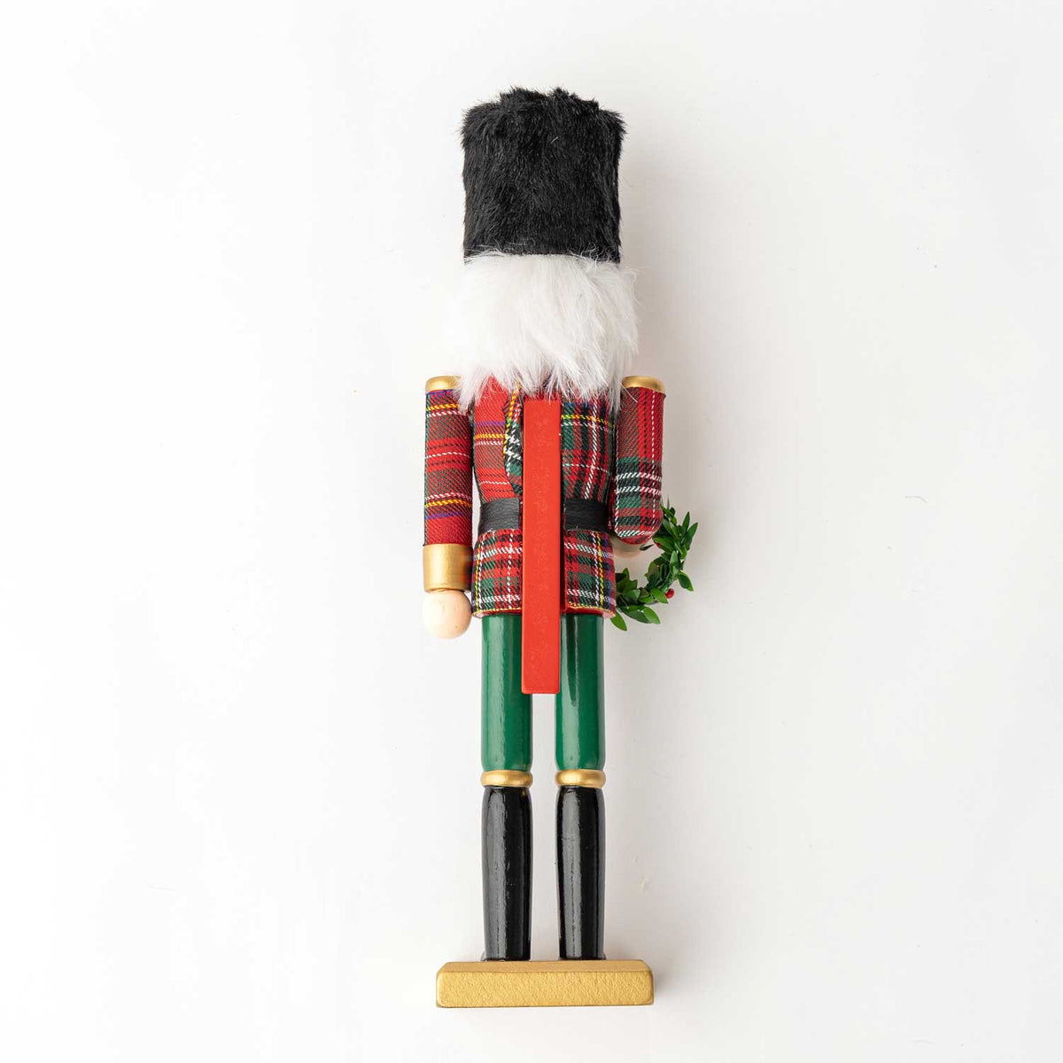 8 Oak Lane - Tartan Plaid 15" Hand-Painted Wood Nutcracker