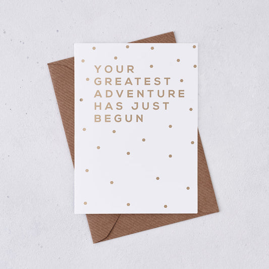 Bookishly - Gold Foil 'Greatest Adventure' Good Luck Card