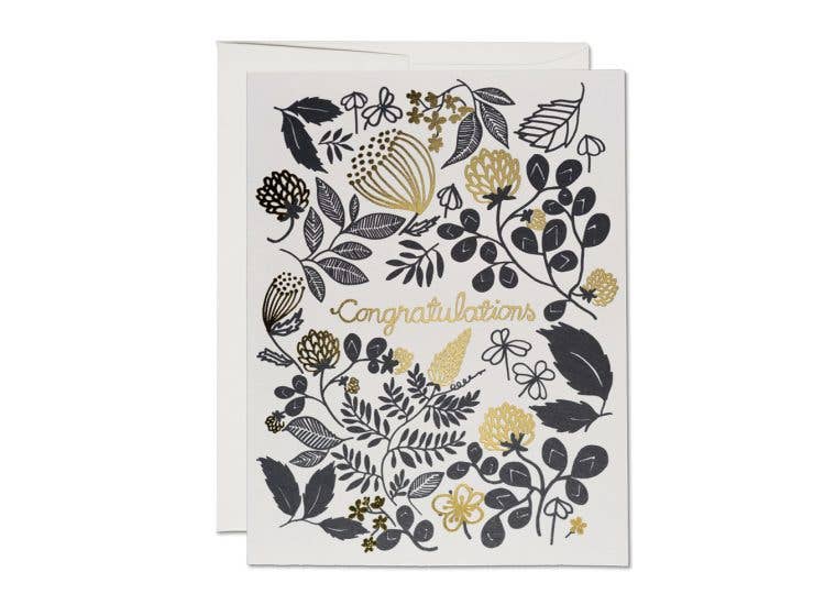 Red Cap Cards - Clover Gold Congratulations