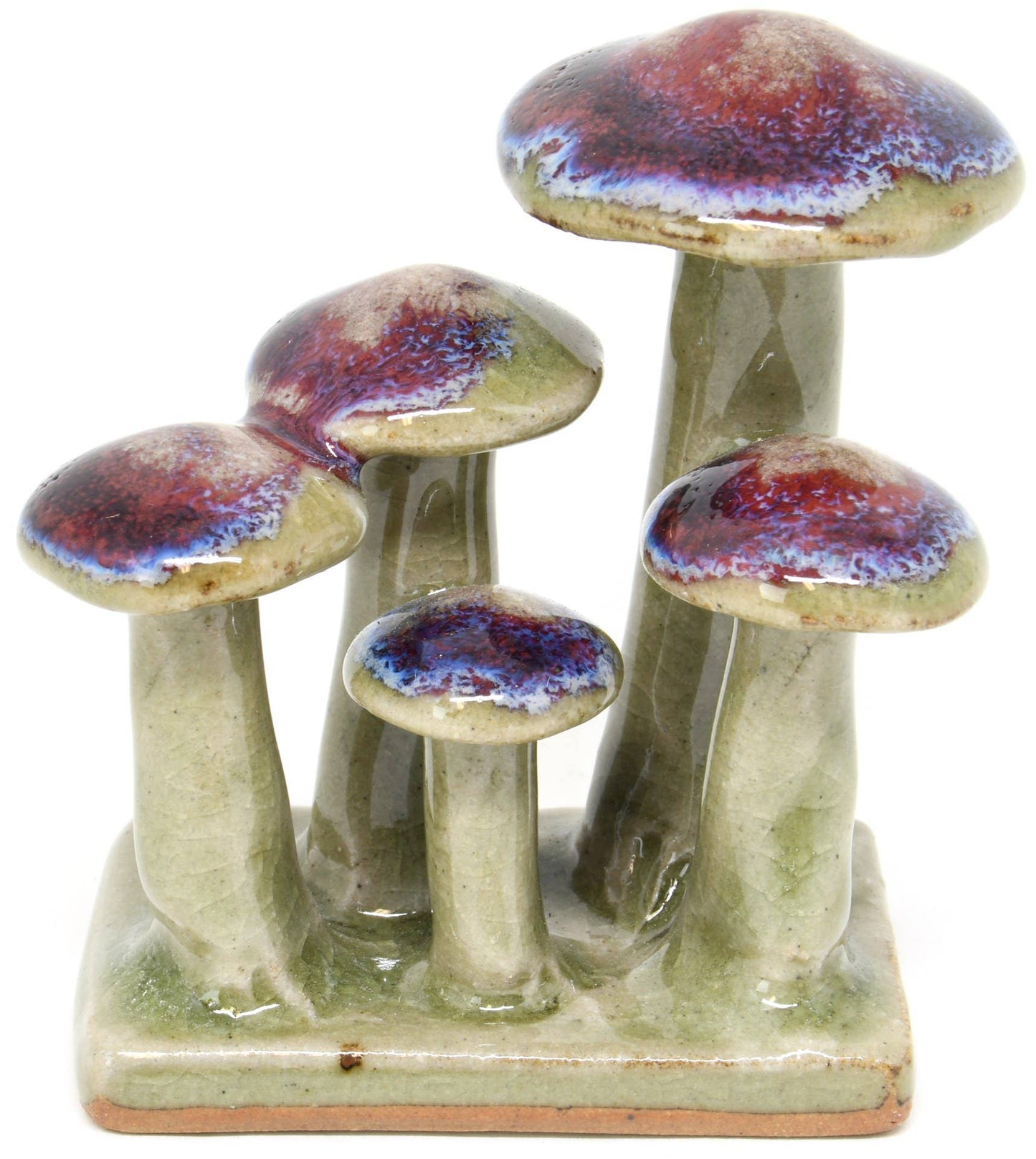 Art Floral Trading LLC - SRI173EFFG Cluster Of Mushrooms Green & Purple Effect Porcelain
