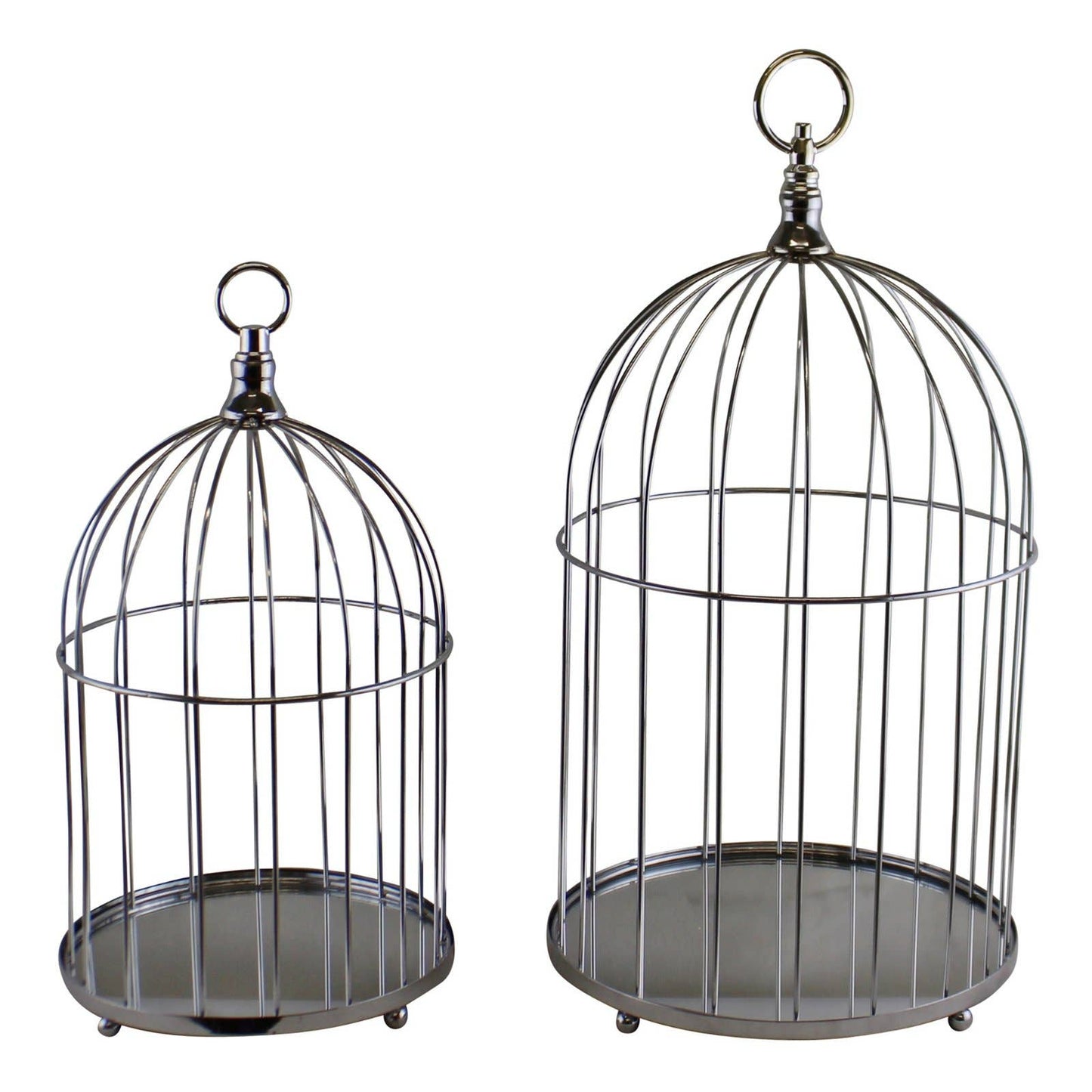 Geko Products - Set of 2 Mirrored Base Decorative Birdcages