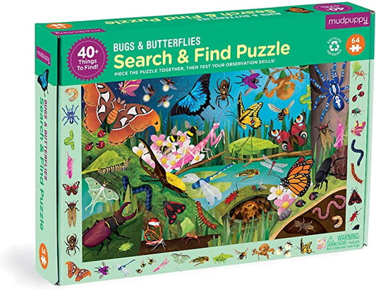 Mudpuppy Bugs & Butterflies – 64 Piece Search & Find Puzzle