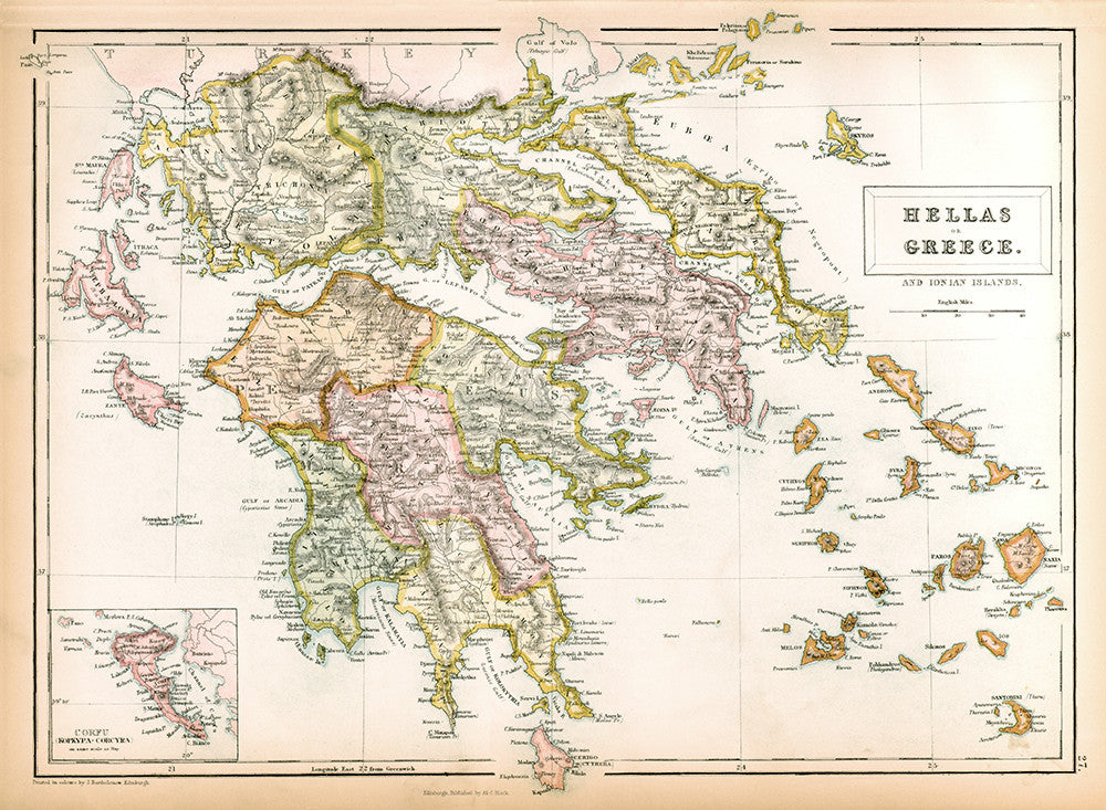 Hellas or Greece and Ionian Islands - Print - Stomping Grounds