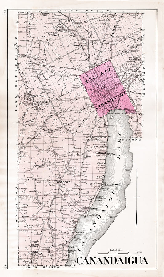 Town of Canandaigua, New York Map - Print - Stomping Grounds