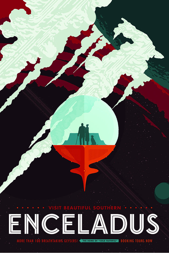 Enceladus – NASA JPL Space Travel Poster - Print - Stomping Grounds