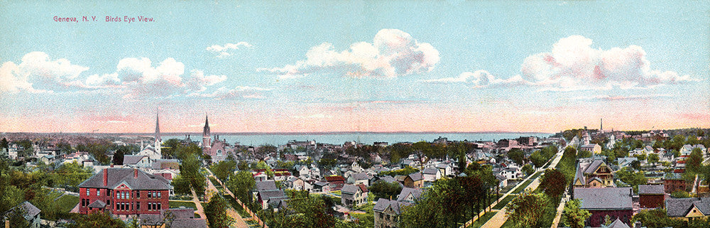 Geneva, NY, Bird's Eye View - Print - Stomping Grounds