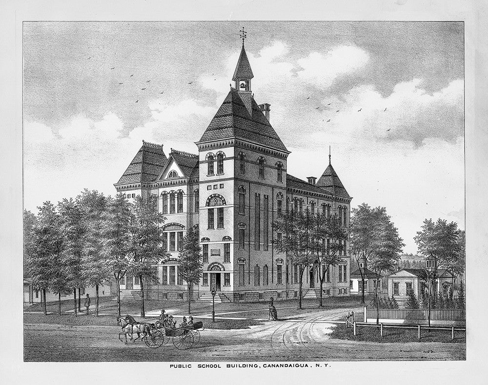 Public School Building, Canandaigua, NY - Print - Stomping Grounds