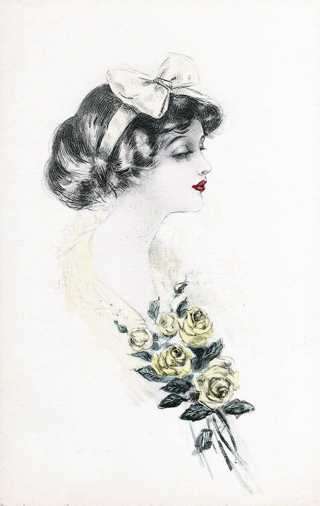 Woman With Yellow Roses - Print - Stomping Grounds